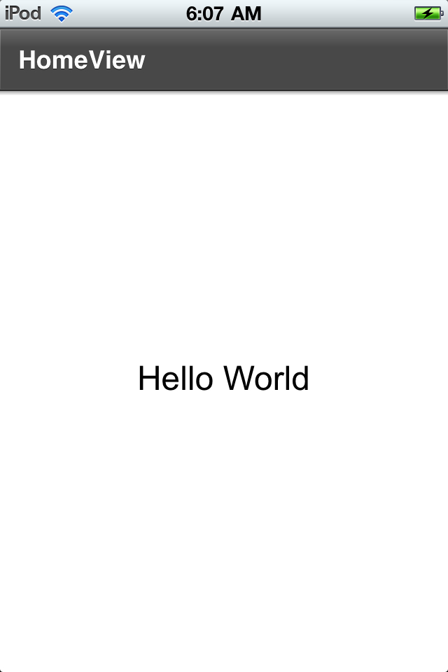 HelloWorld-debug running on iPod