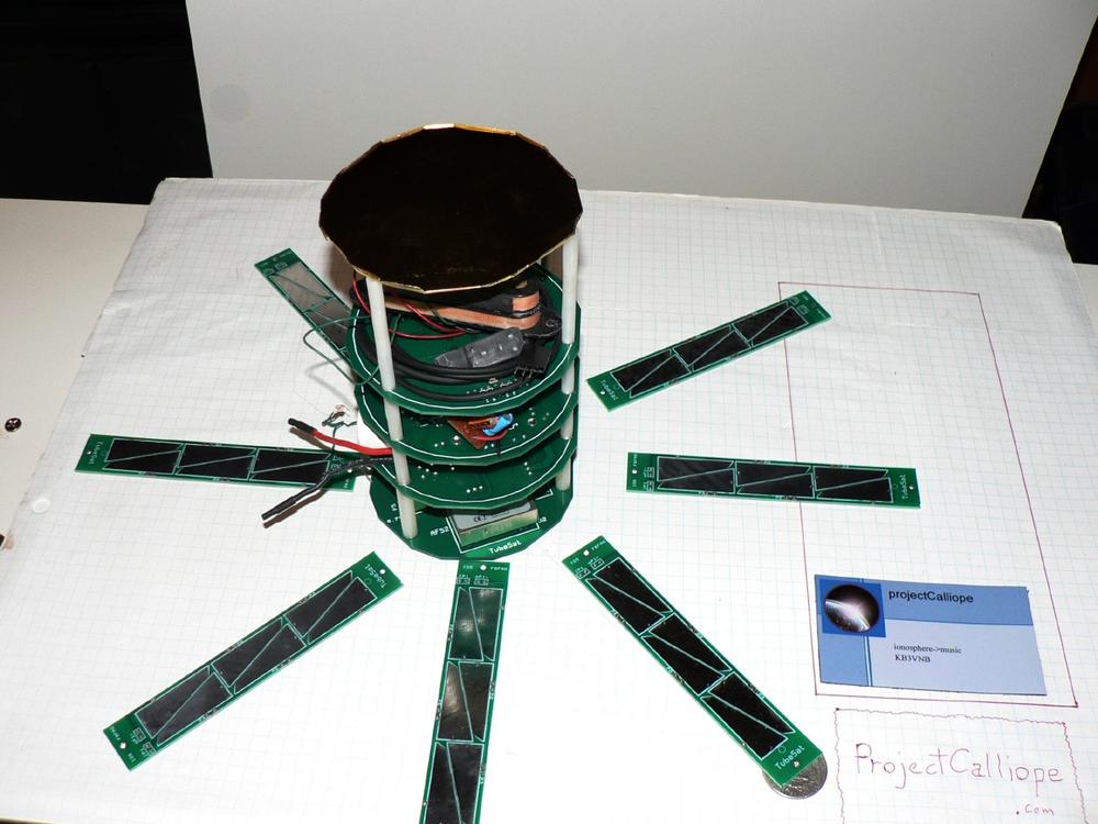 A TubeSat-style picosatellite being built