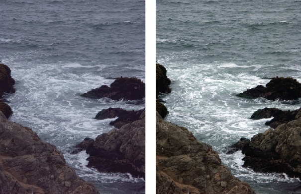 A quick click of the Auto button for Levels can make a dramatic difference.Left: The original photo isn’t bad, and you may not realize that the colors could be better.Right: Here you can see how much more effective the photo is once Auto Levels has balanced the colors.