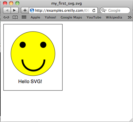 Smiley says, “Hello SVG!”
