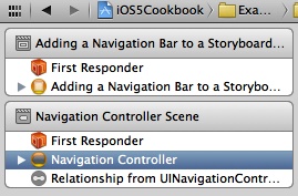 Selecting the navigation controller in Interface Builder