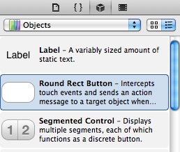 Selecting the Button object in the Object Library