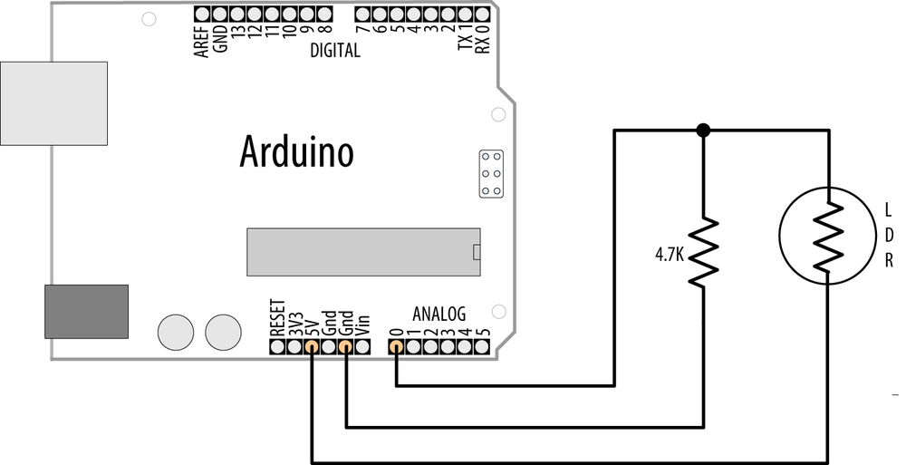 Arduino with light dependent resistor