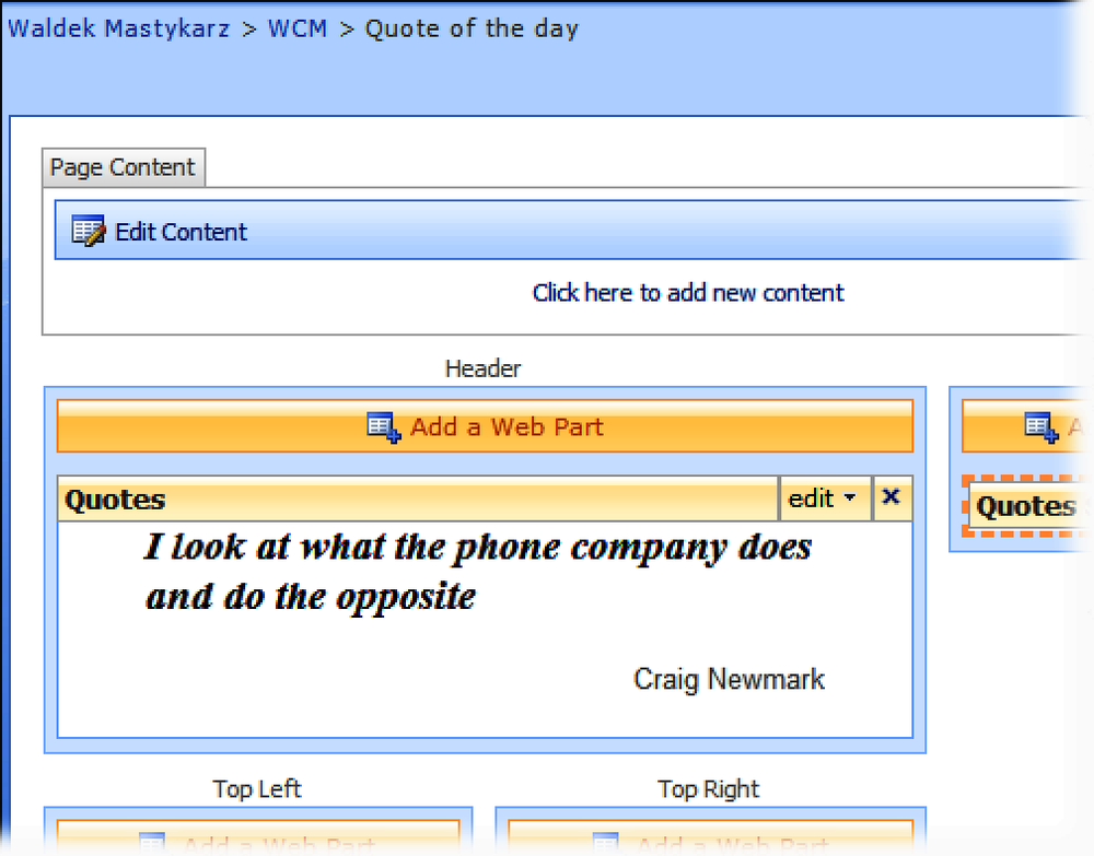 Quote of the Day web part in SharePoint 2007