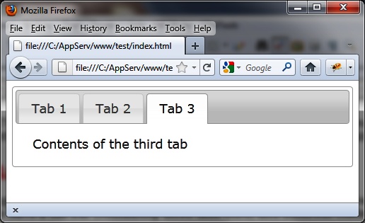 Tabs in an HTML page
