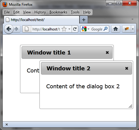 Dialog boxes displayed simultaneously