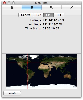 GPS coordinates in Preview’s Inspector