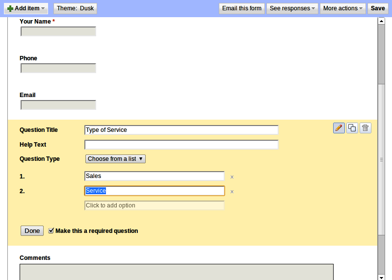 Google forms can be inserted into most websites and emailed