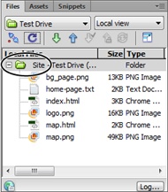 Dreamweaver’s Files panel is more than just a way to see all the files in your site. You can use it to open a file (double-click the file name), rename a file (click the file name, pause, and then click the file name again), add folders (right-click on a file or folder and choose New Folder), and move files around (drag a file into a folder, for example).