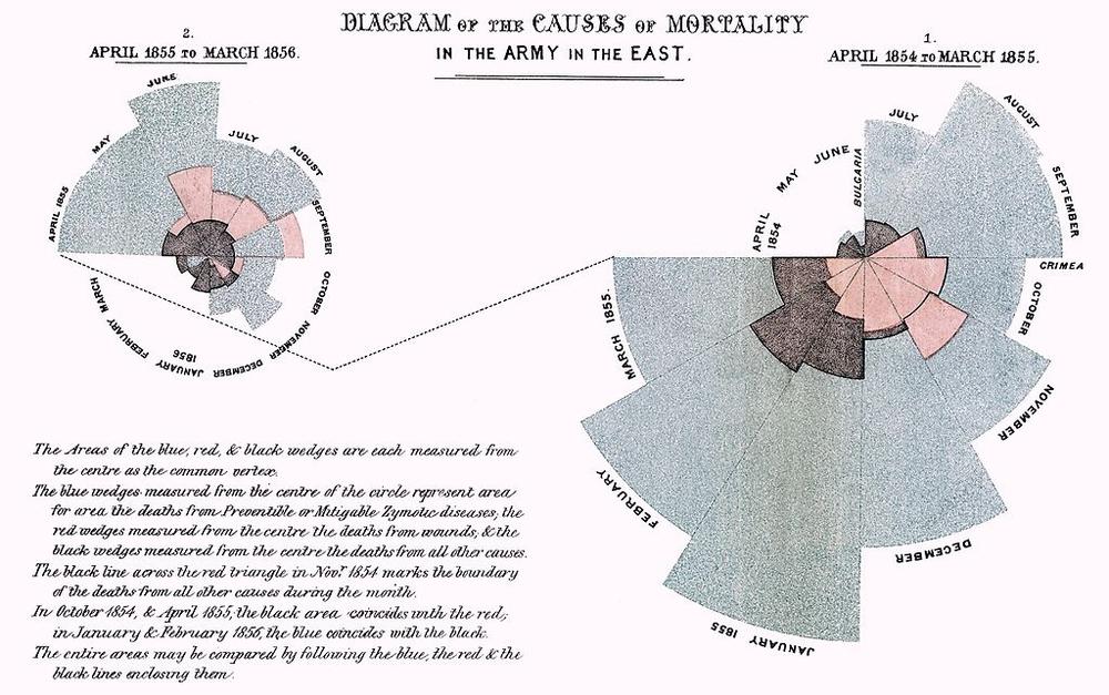 Mortality of the British army by Florence Nightingale (image from Wikipedia)
