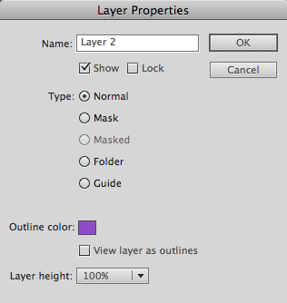 Use the Layer Properties window to change the layer from one type to another. In this example, you create a mask layer and a masked layer.