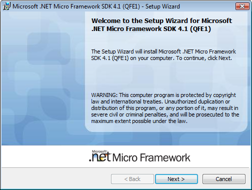 NET Micro Framework Installer