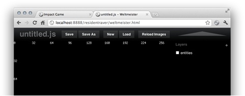 This is the screen you will see after loading Weltmeister for the first time. Select a layer to see the grid numbers.