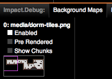 The Background Maps tab of the debugger shows us all of our map layers and a preview of the entire map.