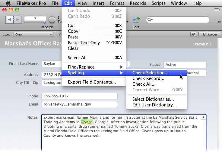 When you read, “Edit→Spelling→Check Selection…” that means: “Click the Edit menu to open it, in that menu, click Spelling, and then, in the resulting submenu, choose Check Selection.…”