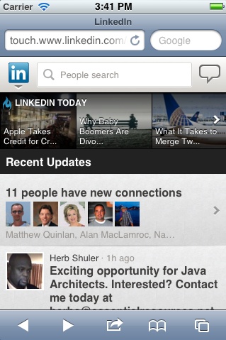 LinkedIn Mobile Web