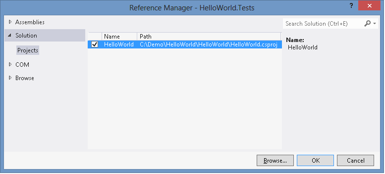 The Reference Manager dialog