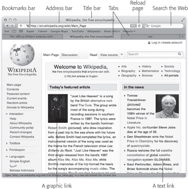 The Safari window offers tools and features that let you navigate the Web almost effortlessly. These toolbars and buttons are described in this chapter.