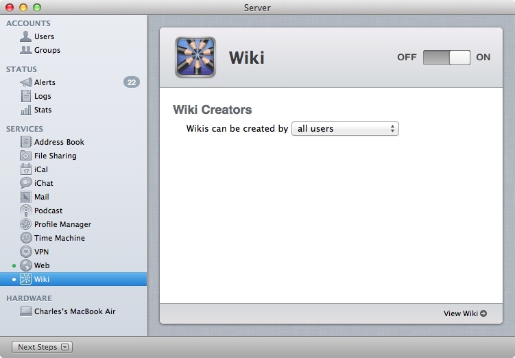 Enabling the wikis
