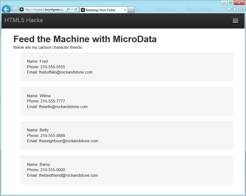 Adding microdata to the page, which does not change the view for users