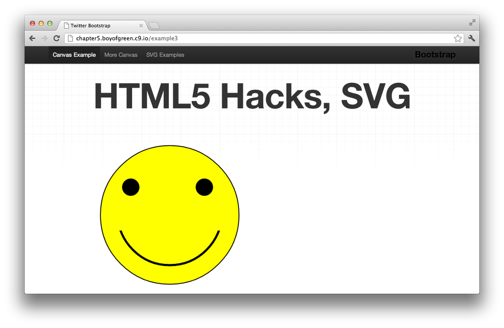 An SVG smiley face, loaded as an external .svg file