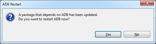 Confirmation to restart ADB