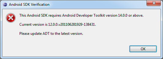Android SDK version incorrect