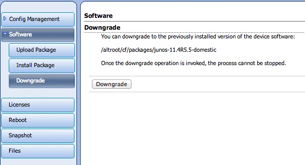 Software downgrades