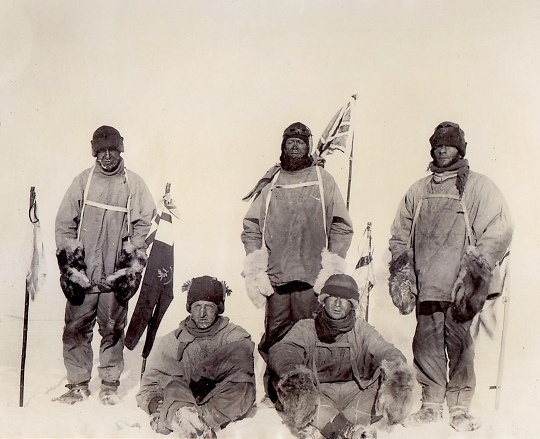 The Scott expedition to the South Pole (photo from the Public Domain Review; )