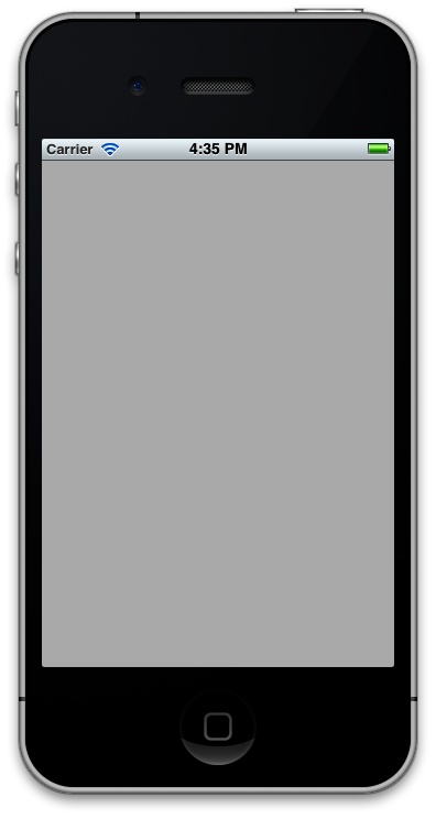 An empty Single View Application running on iOS Simulator