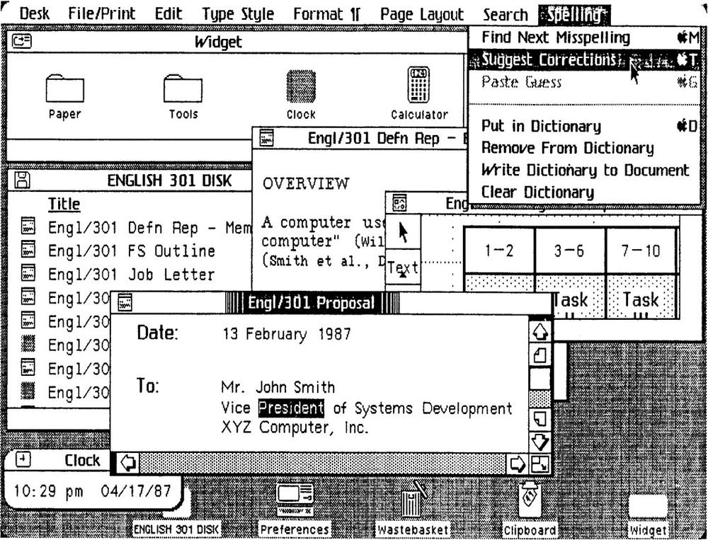 Apple’s Lisa (1982) featured dozens of “new” (for the market) microinteractions. (Source: Lisa Graphical User Interface Gallery Guidebook.)