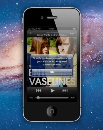 An example of a rule. When you’re using the music-streaming service Spotify and then turn it on on another platform, the first instance of Spotify pauses. If you resume playing on the first instance, the second platform will pause. This creates a very frictionless, cross-platform service. (Courtesy Sebastian Hall.)