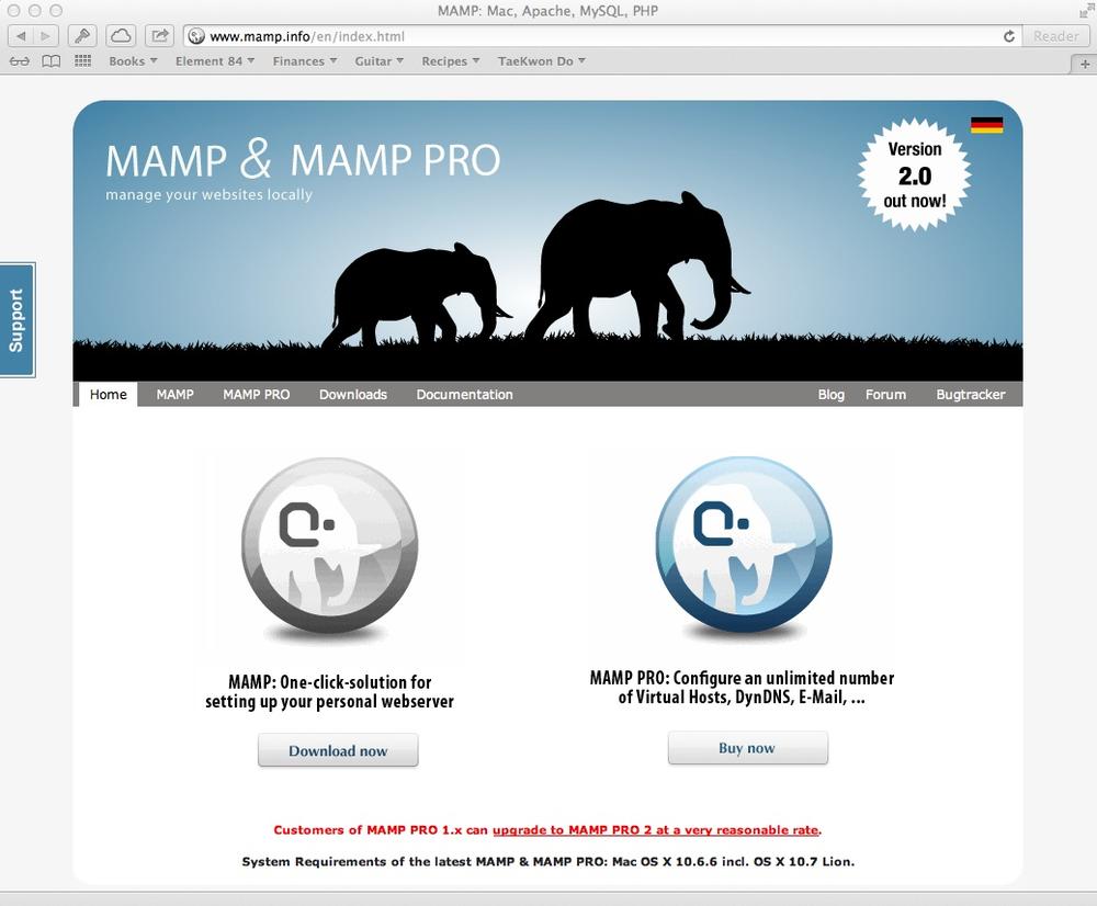 The MAMP site is a PHP developer’s best friend. The free MAMP download gives you almost everything you could want for developing great PHP scripts and the databases with which they work.