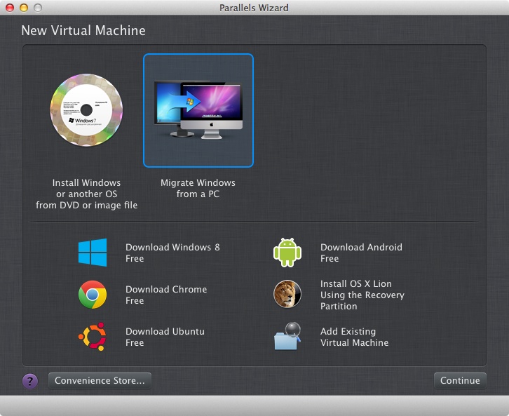 Getting started to create a virtual machine for Windows 8 on a Mac using Parallels
