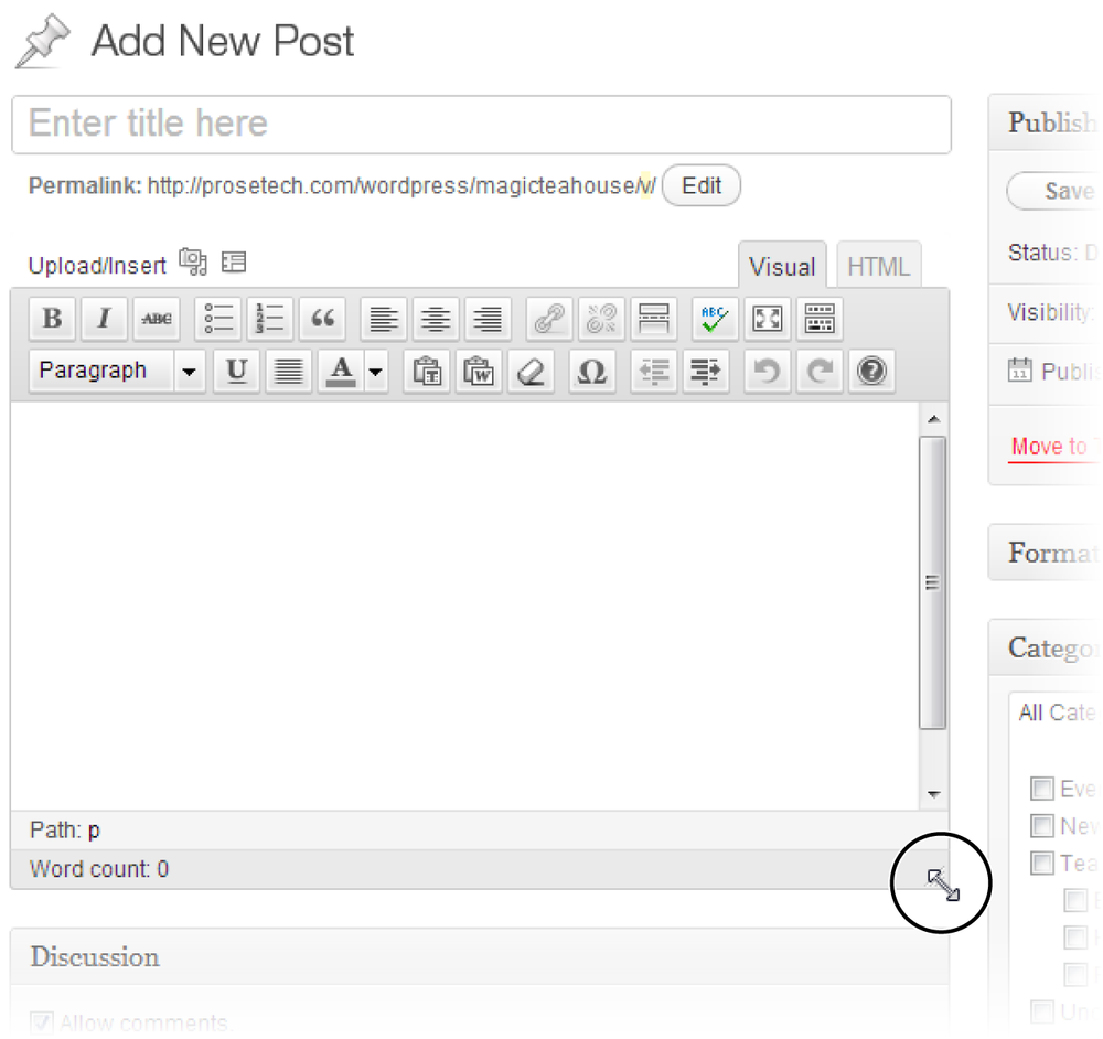 Need more space to edit a long post without scrolling? Click here and drag down.