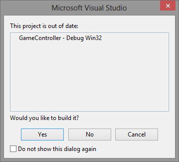 Visual Studio will need to rebuild the GameController project once it is set up.