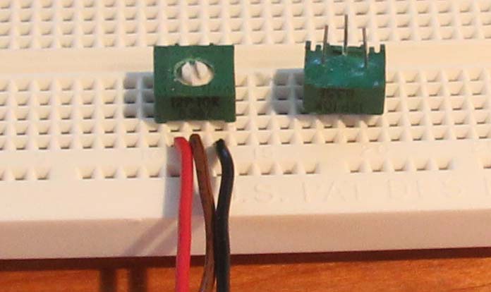 Connections to the potentiometer