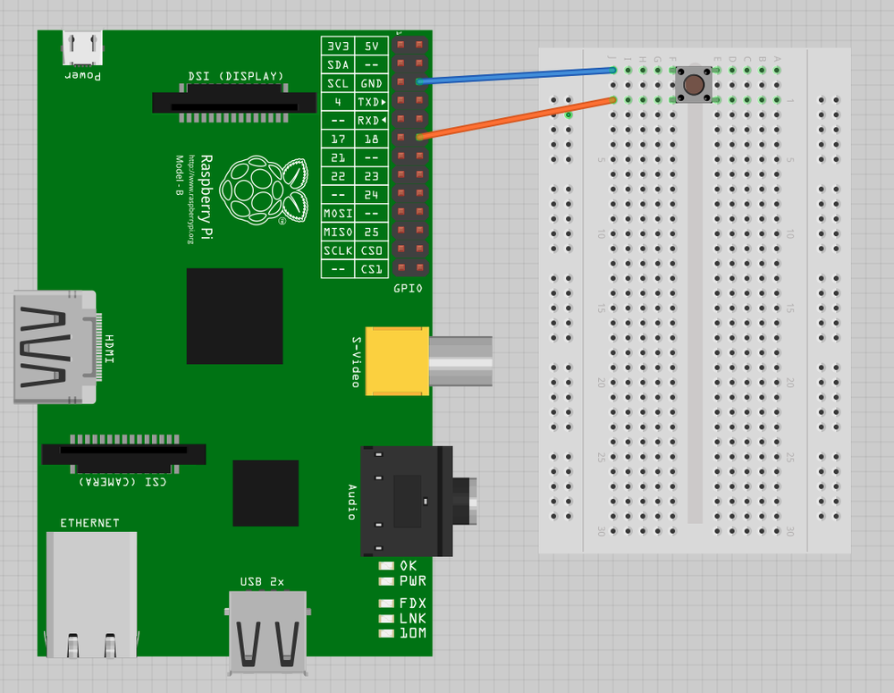 Connecting a push switch to a Raspberry Pi