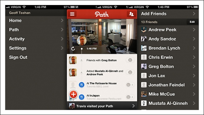 Path for iOS (November 2011): enter the Side Drawer