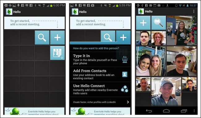 Evernote Hello for Android: tile-inspired customizable Springboard