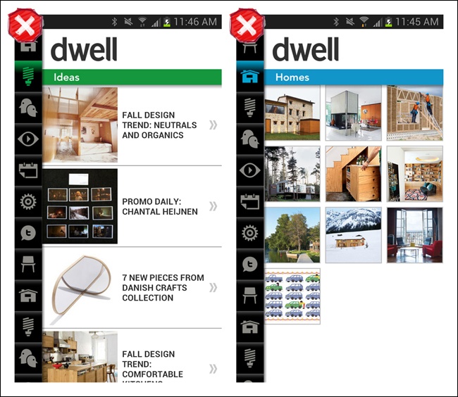 Dwell for Android: the Sidebar as mystery meat navigation