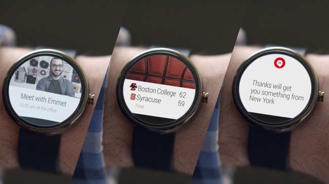 Examples of alerts and notifications on the Moto 360