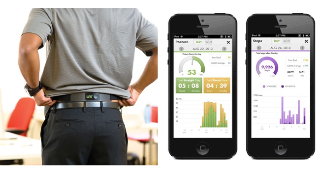 The Lumo Back posture sensor and its companion smartphone app