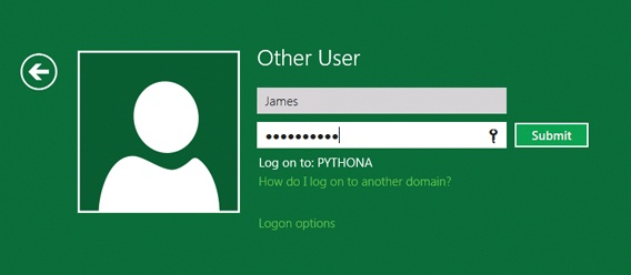 Even if your computer is part of a domain, you can still log in to a local account. But to connect to the domain, you have to click the button and choose Other User.