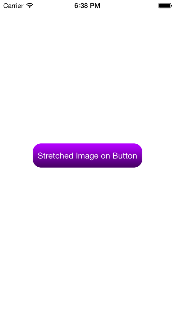 A button is displayed on the screen with a stretchable background image