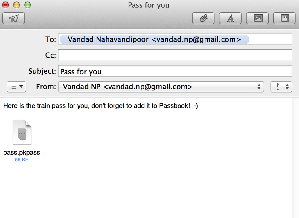 Distributing digitally signed passes using Mail.app on OS X