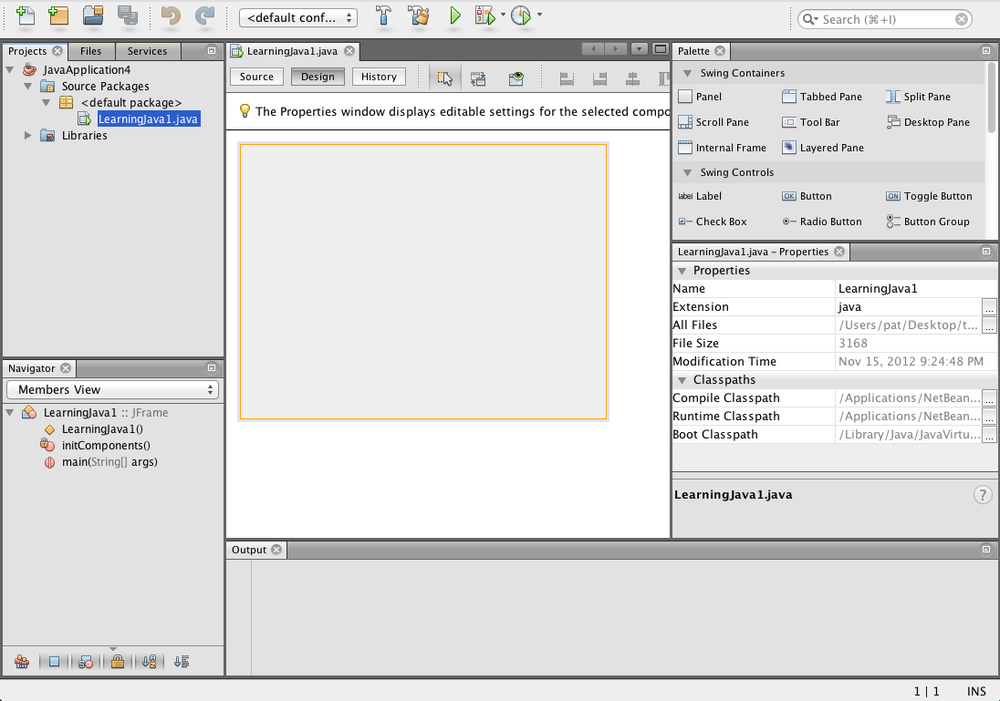 The NetBeans workspace