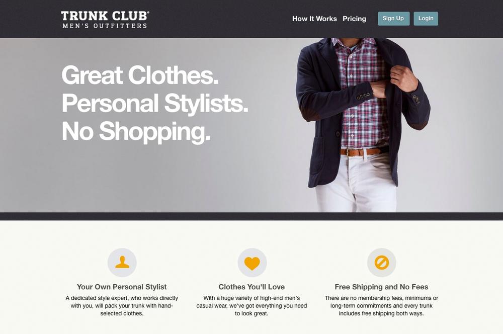 Direct competitorâs website: Trunk Club
