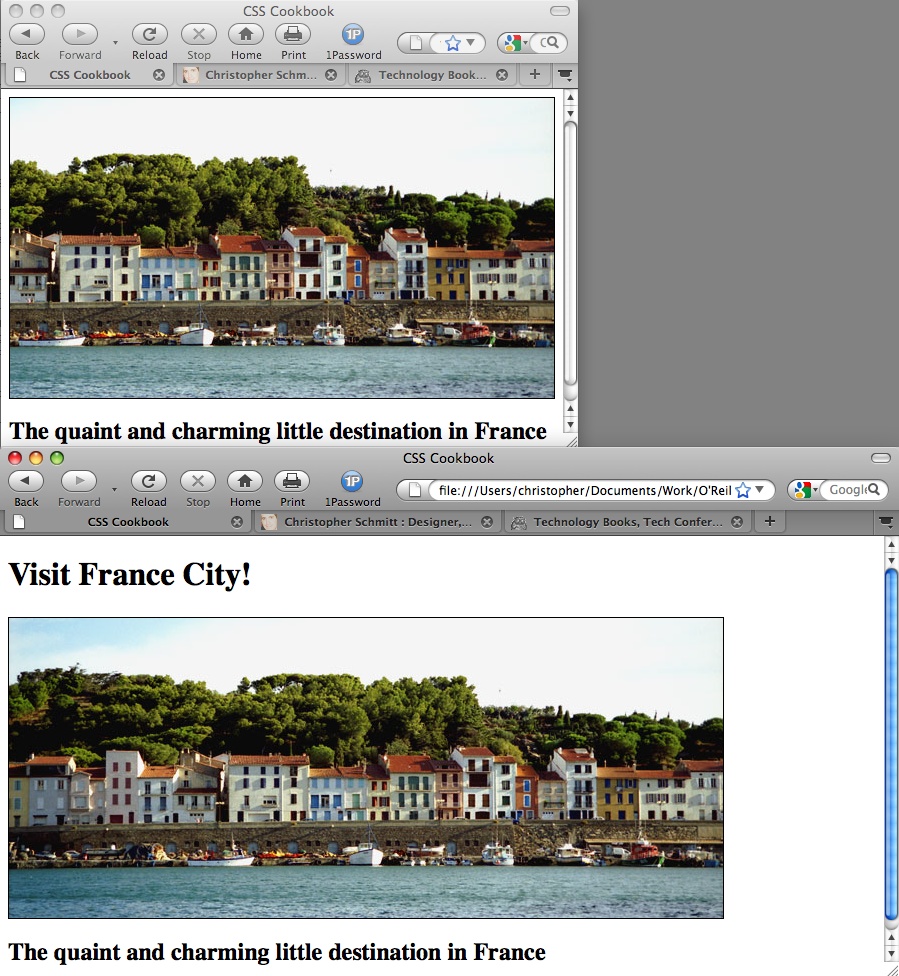 Revealing more of the panoramic image as the browser window increases in size