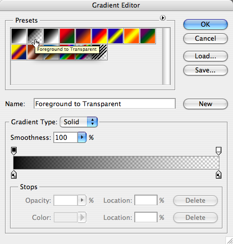 Selecting the right gradient fade